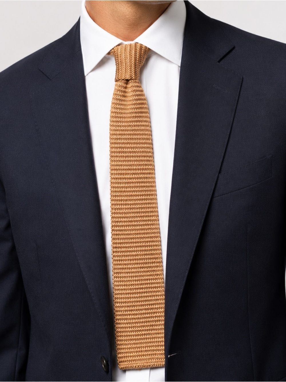 Vintage Rooster Cotton Knit Tie Brown Minimalist Preppy Classic Formal Wear Work
